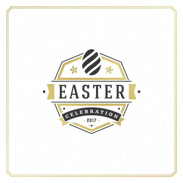复活节贺卡文本模板和徽章图片下载
