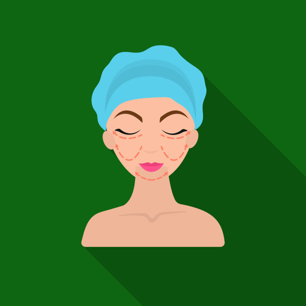 美容整形手术图标在扁平的风格图片下载