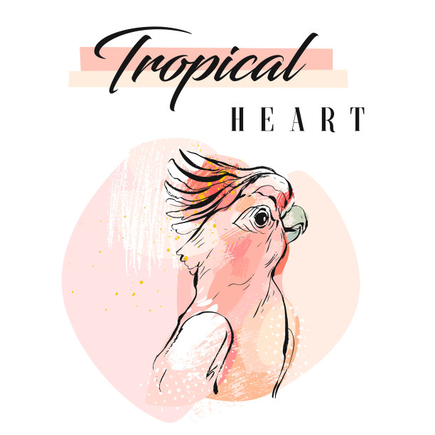 手绘抽象创意热带图片下载