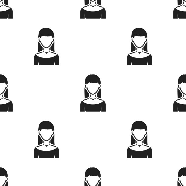 女孩与耳环图标黑色单身头像图片下载