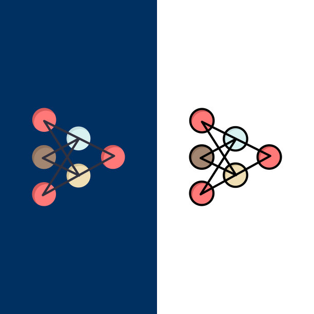 学习深度算法的数据图标平面和直线图片下载