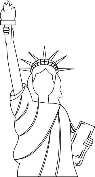 自由女神像，纽约市的地标图片下载
