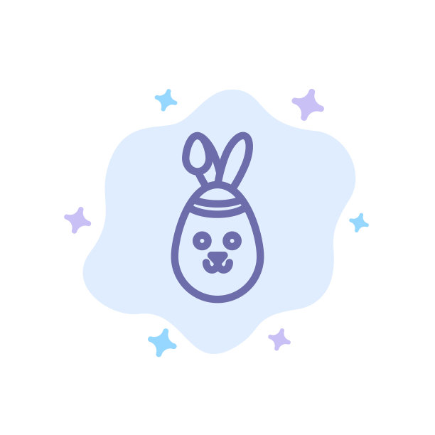 兔子复活节兔子蓝色图标上的抽象云图片下载