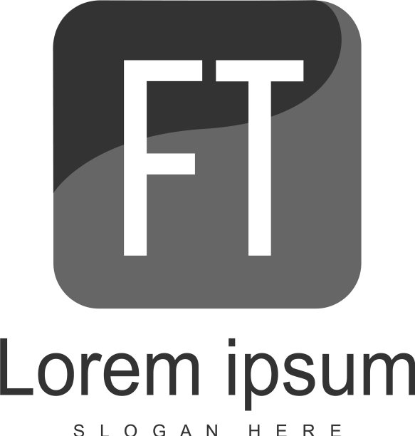 现代边框FT字母logo模板图片下载