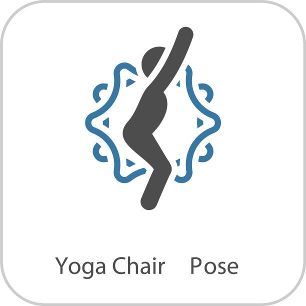瑜伽椅姿势图标平面设计孤立图片下载