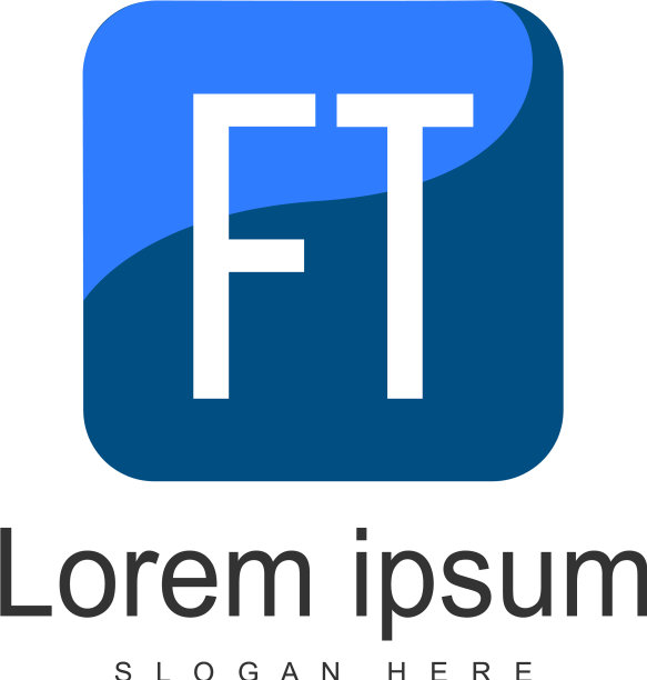 现代边框FT字母logo模板图片下载