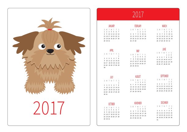 口袋日历2017年周从周日开始图片下载