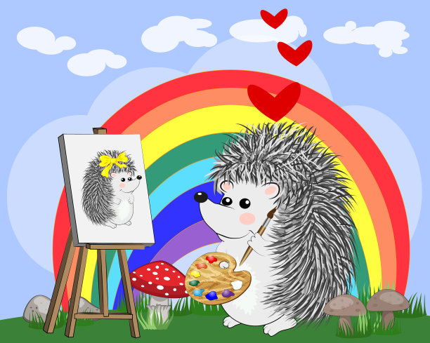 画家画了一幅风景画图片下载