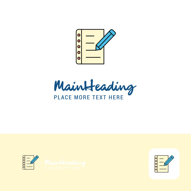 创意书写笔记标志设计平面色彩图片下载