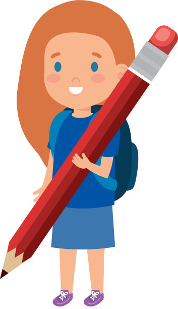 小女孩拿着铅笔图片下载