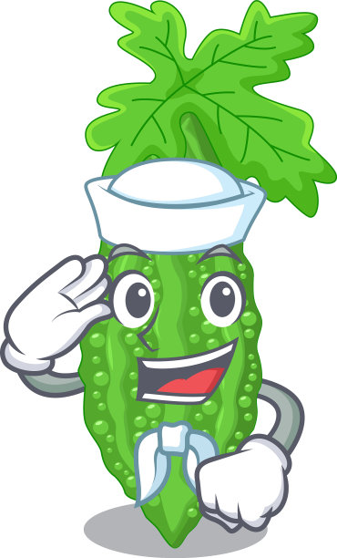 水手孤立苦瓜上的吉祥物图片下载