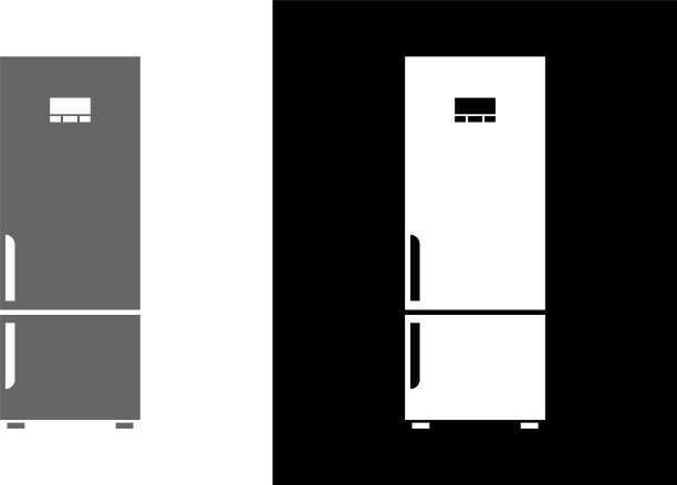 冰箱或冰箱图标黑色和图片下载
