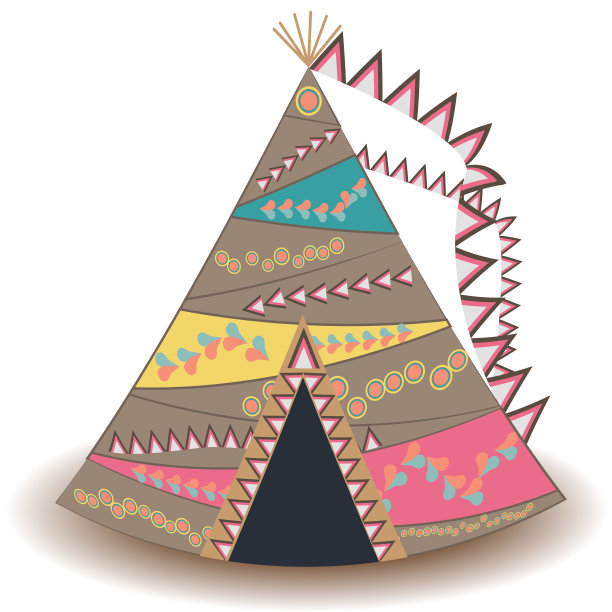 被箭射穿的印第安帐篷或棚屋图片下载