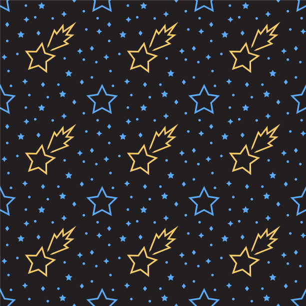 星形无缝图案线条风格图片下载