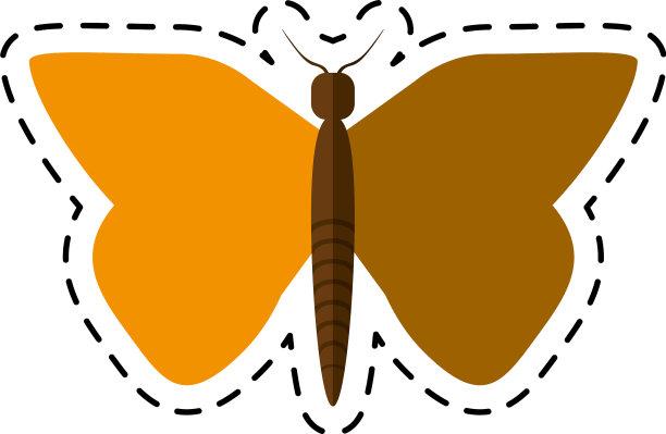 卡通妇女节黄蝴蝶图标图片下载