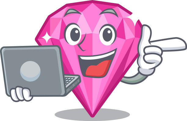 用笔记本电脑在人物妆上画上粉色钻石图片下载