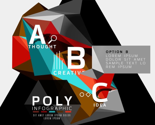 彩色三角形与abc选项图片下载