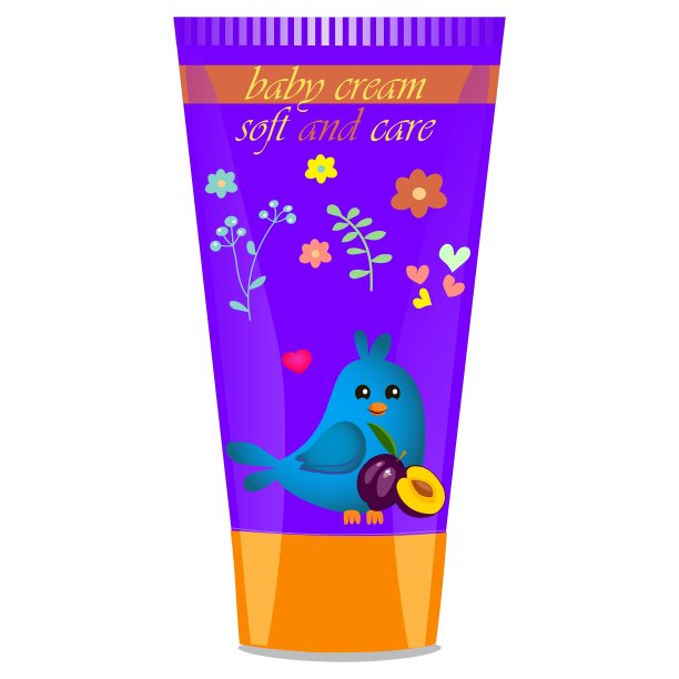 婴儿乳霜管与儿童设计图片下载