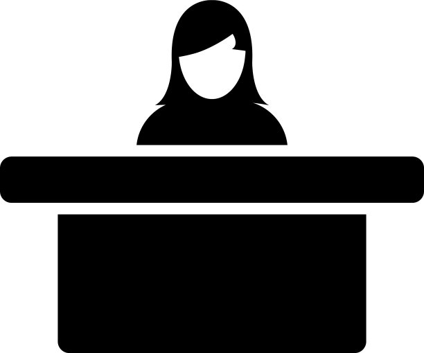 办公室图标女性头像象征办公桌图片下载