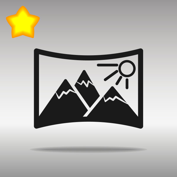 全景黑色按钮图标标志概念图片下载