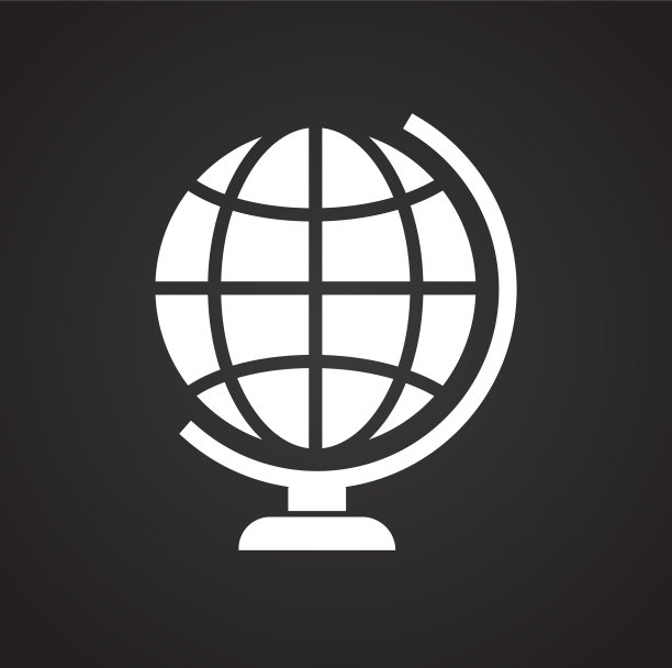 全球图标在黑色背景的图形和网络图片下载