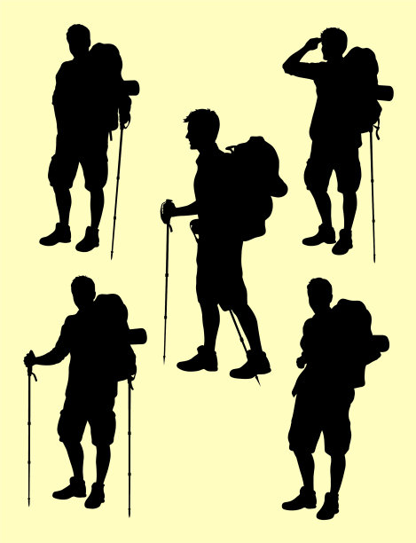 徒步者手势剪影01图片下载