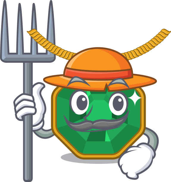 农民橄榄石饰品孤立吉祥物图片下载