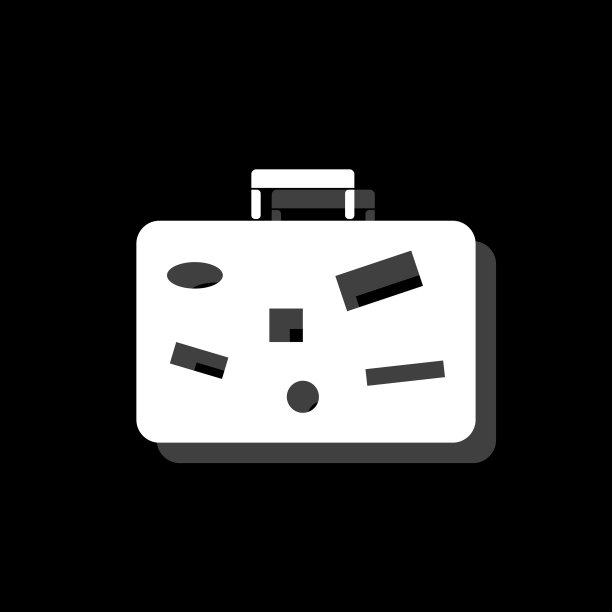 手提箱旅行行李图标平坦图片下载