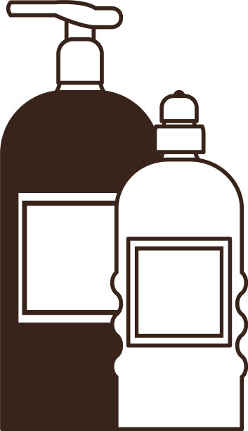 白色的剪影宠物美容容器图片下载