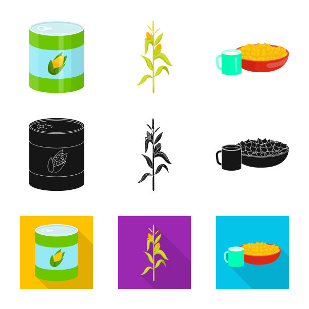 孤立对象，玉米地和蔬菜标志图片下载