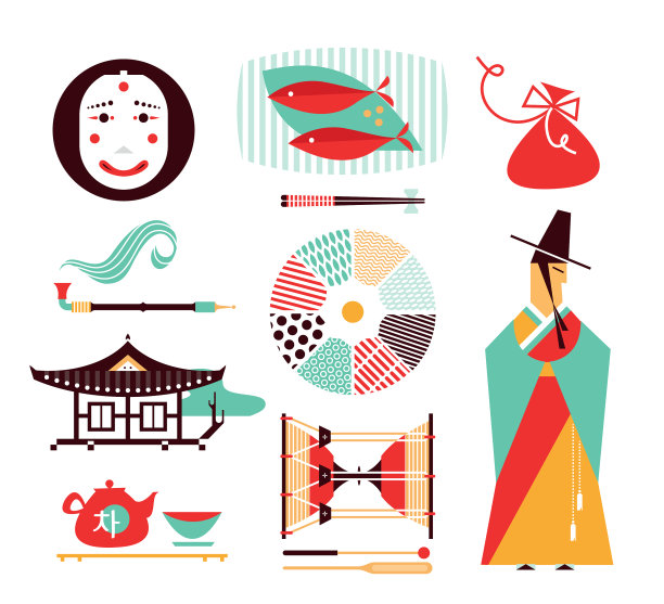 一种现代韩国扁平风格图片下载