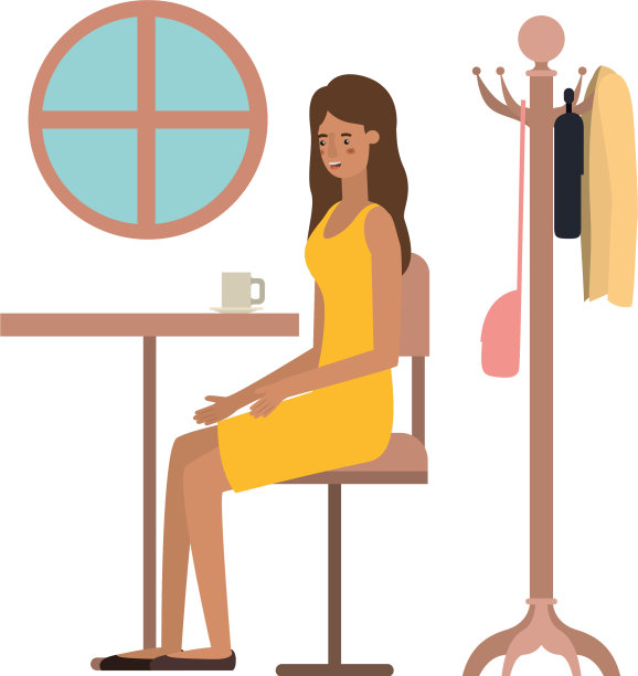 在餐厅喝咖啡的女人图片下载