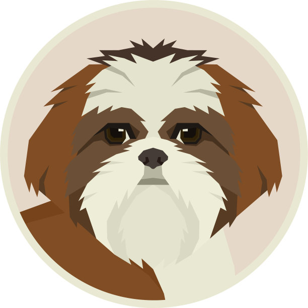 收集石狮狗的几何头像图标图片下载