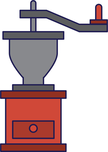 咖啡粉碎机咖啡店孤立蓝线图片下载