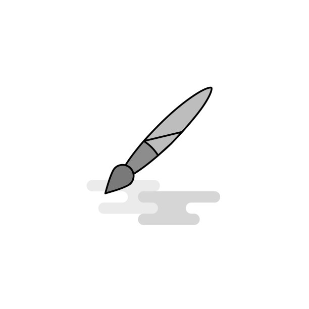 油漆笔刷web图标平面线填充灰色图标图片下载