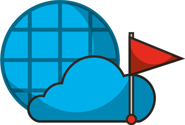 云标记旗定位自动驾驶汽车图片下载