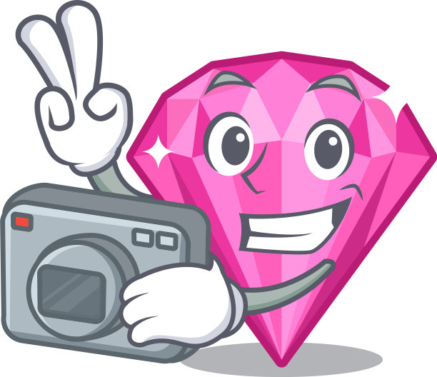 吉祥物形状的粉色钻石图片下载