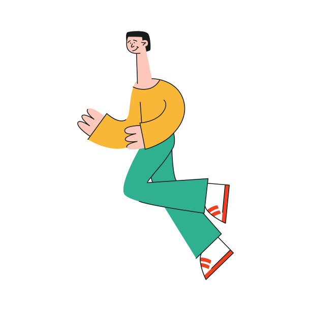 程式化的男人脸上带着微笑跑着图片下载