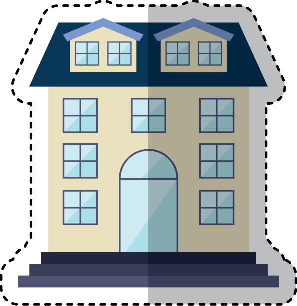 建筑外部前孤立图标图片下载