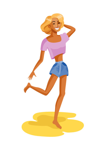 在海滩派对上跳舞的女孩图片下载