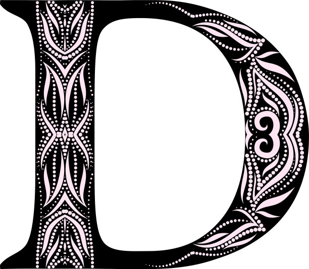 D -大写字母-黑白设计图片下载