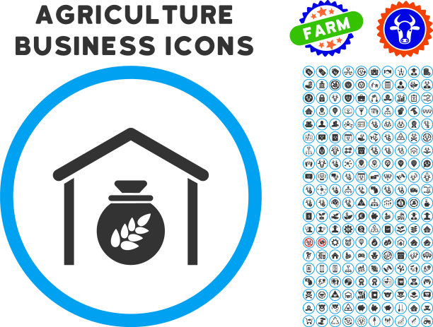 谷物储存圆形图标设置图片下载