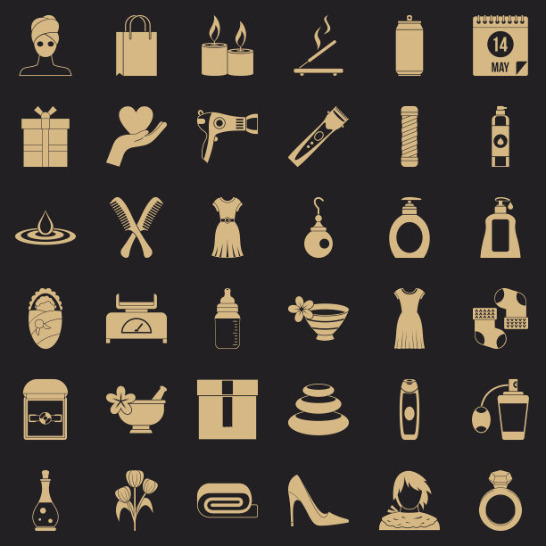 女人的东西图标设置简单的风格图片下载