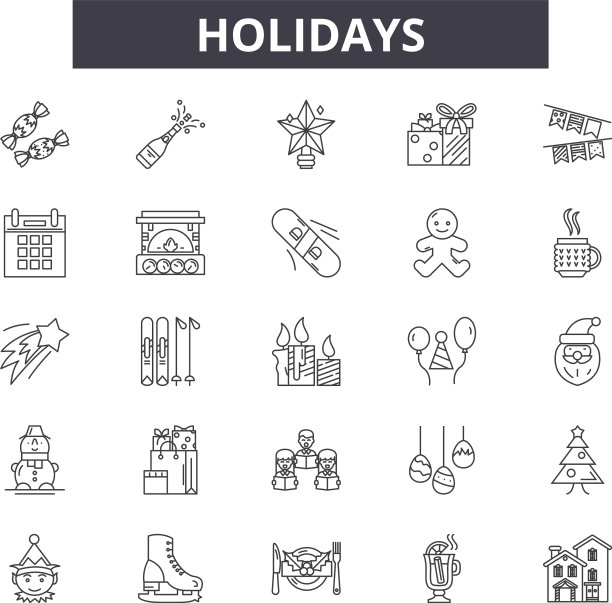 假日线图标标志设置大纲图片下载