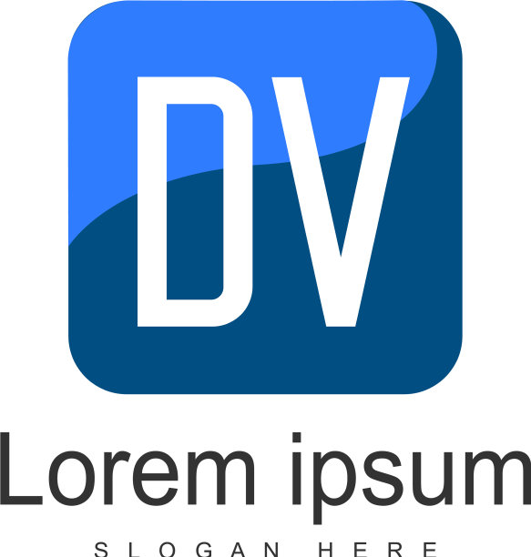 首字母DV现代框架标志模板图片下载