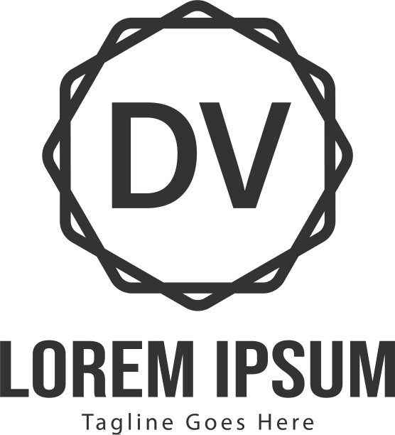 首字母DV现代框架标志模板图片下载