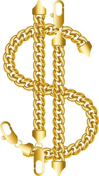 金制的美元货币标志闪闪发光图片下载