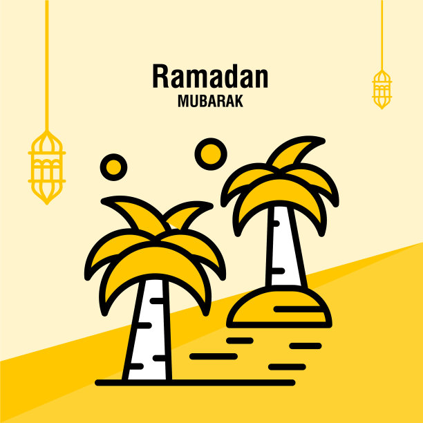 斋月卡里姆问候模板伊斯兰新月图片下载