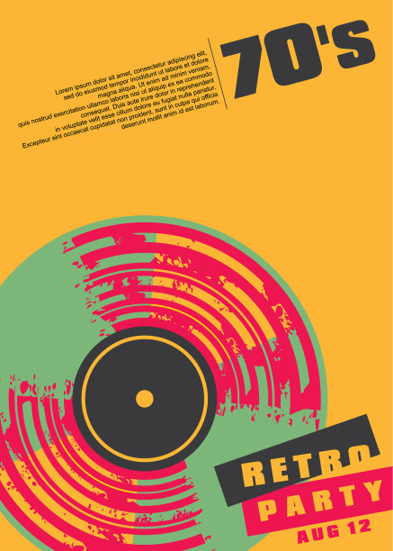 复古音乐派对概念海报设计图片下载