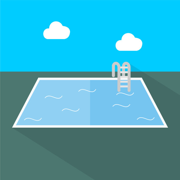 游泳池图标集大扁形图标与图片下载